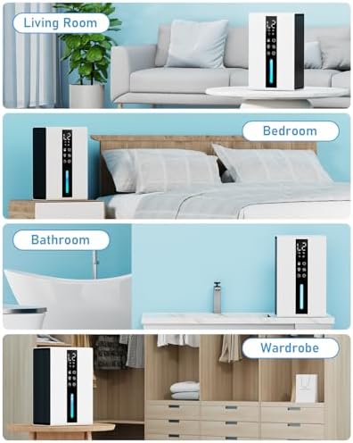 Deshumidificateur d air 1800ml, Déshumidificateur d air Electrique 48W, avec 48H de Minuterie, 7 Lumières de Couleur, Dégivrage Automatique, Arrêt Automatique, pour la Maison, Bain, Chambre – Image 7