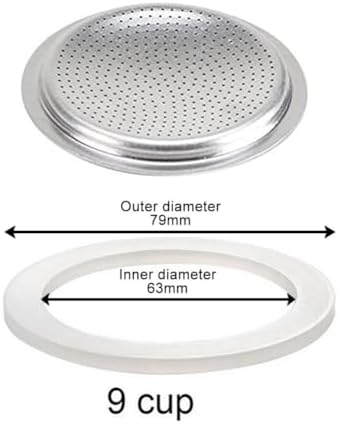 Yuanpgky Moka Joint d'étanchéité en caoutchouc de silicone pour cafetière expresso Moka (12 tasses + tamis ) – Image 6