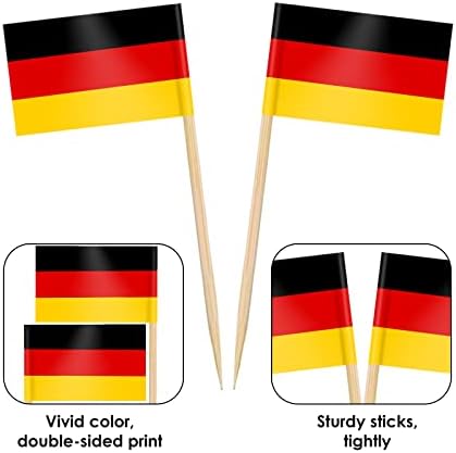 AhfuLife 100PCS Drapeau Cure-dent du Monde, Pic Drapeau de 100 Pays Mixtes pour Topper de Coupe, Cure Dent Drapeau Pays pour Euro Football Match Coupe du Monde Cocktail Bar JO Décoration – Image 3