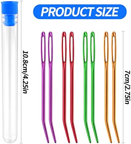 Réparation Aiguilles à Coudre, Grosse Aiguille Coudre et Aiguilles à Tapisserie géantes avec Bouteille Transparente pour Le Crochet Darning Perlant Quilting Tisser Artisanat, Total 8 Pcs – Image 2