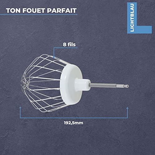 Lichtblau Fouet 00650543 pour robot de cuisine Bosch I Fouet de rechange compatible avec les modèles MUM4 et MUM5 086066 095428 653926 I Fouet à 8 fils I Accessoires robot de cuisine Bosch – Image 4