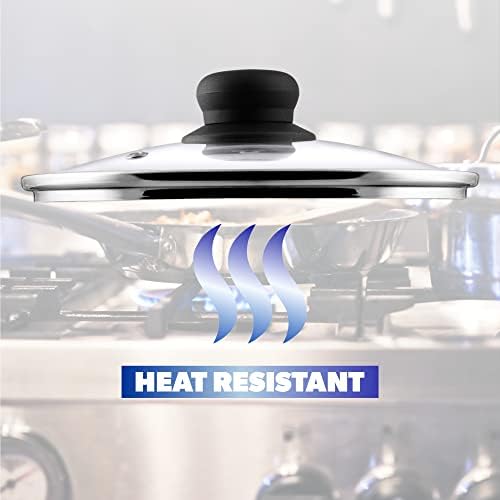 KADAX Couvercle en Verre pour Poeles et Casseroles, Couvercle Résistant à la Chaleur avec Poignée en Plastique pour une Cuisine Facile et Sûre (28 cm) – Image 4