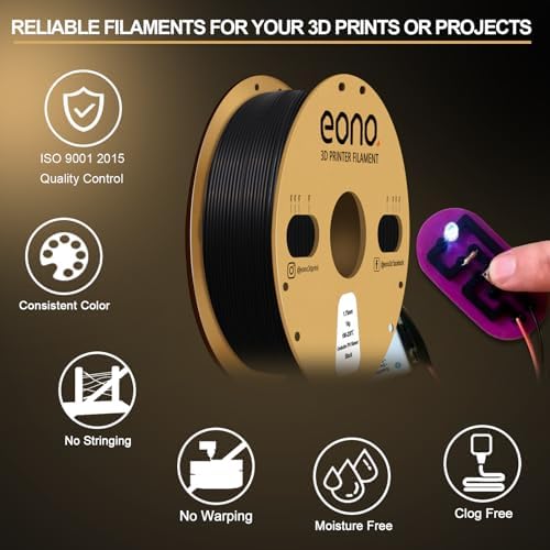 Eono Filament conducteur TPU 1,75 mm (± 0,03 mm) 2,2 lb (1 kg) pour imprimante 3D, filament flexible électrolconducteur noir – Image 5