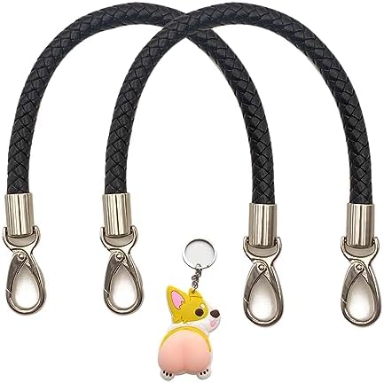 Zzcy Anse de Sac 2Pcs Sangles de Rechange en Cuir pour Sac à Main Poignee sac a main Avec Petit Porte-clés(Marron 40cm) – Image 10