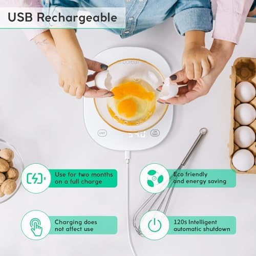 arboleaf Balance de Cuisine 10kg/0,5g, Balance Cuisine qui Calcule les Calories, Balance Nutritionnelle Connectée, Rechargeable USB – Image 6