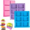 Moule à Savon, 3 Pièces Moule Silicone Rectangulaire, 6 Cavités Moule Silicone Savon, Moule en Silicone Patisserie, Moule Savon Convient pour Savons Pâtisseries Desserts(3 Couleurs)