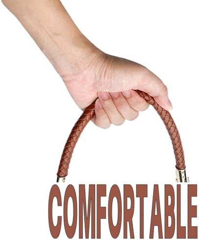 Zzcy Anse de Sac 2Pcs Sangles de Rechange en Cuir pour Sac à Main Poignee sac a main Avec Petit Porte-clés(Marron 40cm) – Image 5