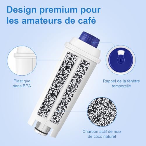 Molifal 6 pièces Filtre de remplacement pour De'Longhi DLSC002, SER3017, 5513292811 - Compatible avec Dinamica, Magnifica S, Eletta Explorer, ETAM, EPAM et ECAM – Image 5
