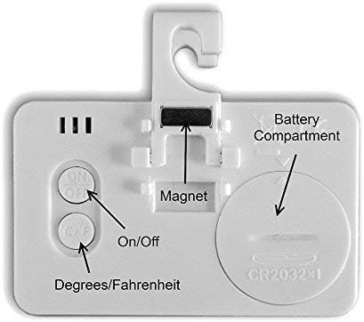 Thermomètre pour réfrigérateur Thermomètre numérique pour réfrigérateur LCD Moniteur pour thermomètre numérique avec congélateur Triple système d'accroche:crochet,support,magnétique【Blanc】 – Image 7