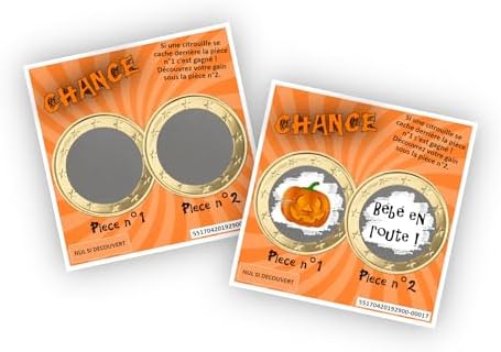 Carte à gratter personnalisable - Message au choix - Annonce originale grossesse ou événement - Modèle ticket de jeu Chance (Dégradé violet et bleu) – Image 12