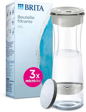 BRITA Bouteille filtrante Blanche graphite x3 filtres MicroDisc incl - réduit le chlore, certains PFAS, pesticides, herbicides et hormones, Préserve les minéraux tels que le calcium et le magnésium – Image 12