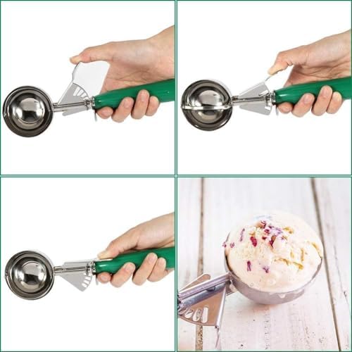 Cuillère à crème glacée - Cuillère cuillère à crème glacée à fruits en acier inoxydable pratique avec outil de cuisine en plastique (Couleur : Purple-4.2cm) – Image 5