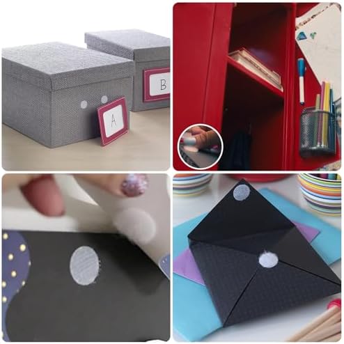 Scratch Autocollant 20mm, 600 Pcs Pastille Scratch Autocollant Crochets et Boucles, Scratch Autocollant Double Face Rond Blanc, Autocollantes Points pour DIY, Artisanat etc. (20mm 300 Paires) – Image 6