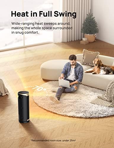 Dreo Chauffage d'appoint, électrique, céramique, PTC1800 W, Télécommande, Protection anti-basculement et anti surchauffe, Minuterie 1-12 h, 70° Oscillation, Solaris Slim H3 – Image 5