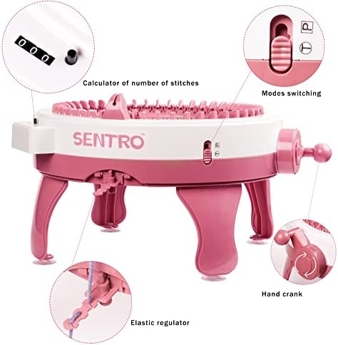 SENTRO Machine à tricoter, 48 aiguilles tisser rond, machines planche tricoter rotative double kit de pour adultes/enfants, bricolage, écharpe, chapeau, chaussettes – Image 6