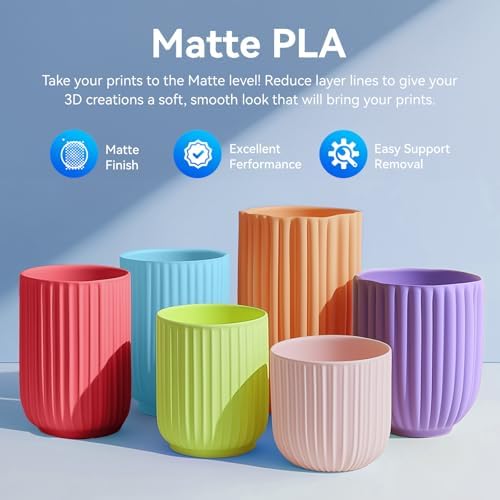 JAYO Matte PLA Filament 1.75mm, Filament PLA Matte pour Imprimante 3D, Neatly Wound Filament, Précision dimensionnelle +/- 0.03mm, Bobine de 1.1 kg(2.42 LBS), 363 Meters, PLA Matte Rose – Image 3
