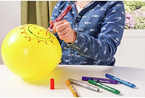 UHU Glitter Glue originale - Idéale loisir créatif, formule adaptée pour les enfants, lavable, multicolore, 6 tubes 10ml – Image 5