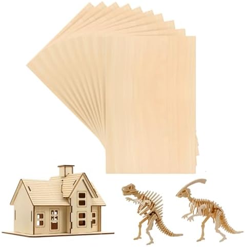 Tocome 20 pièces A4 contreplaqué 3mm tilleul 297 x 210 x 3mm contreplaqué laser 3mm plaque bois planche de tilleul 3mm basswood plywood – Image 5
