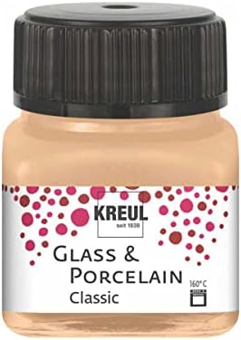 Kreul Glass & Porcelain Classic Metallicfarben Set 6 x 20 ML 16249-Glass Metallic Champagne, en Pot de 20 ML, Peinture Brillante pour Verre Base d'eau, séchage Rapide, Opaque – Image 4