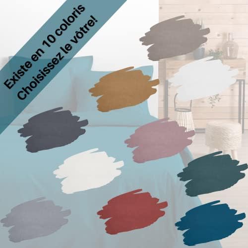 Lovely CASA - Taie d'oreiller -Taille 50x70 cm - 100% Coton certifié Oeko-Tex - Excellente qualité - Couleur Pétrole -Modèle Eden - Linge de Lit pour Maison - Doux et Confortable - Unisexe - Mixte – Image 7