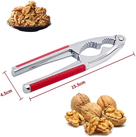 Casse-Noix avec en Silicone antidérapant ,Pince Casse Noix Manuel,Casse Noix,idéal pour décortiquer Tout Fruits à Coques comme des Noix, amandes, Noisettes, Pattes crustacés Crabe, Homard, (Rot) – Image 4