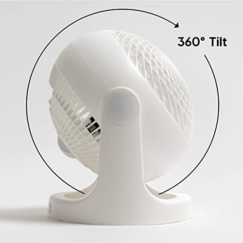 Iris Ohyama, Woozoo Ventilateur de Table, 23m², Inclinaison verticale à 360°, Blanc, 3 Vitesses, Silencieux, Portable, Idéal pour Chambre, Cuisine, Refroidisseur d'air, Puissant, PCF-HE18 – Image 3