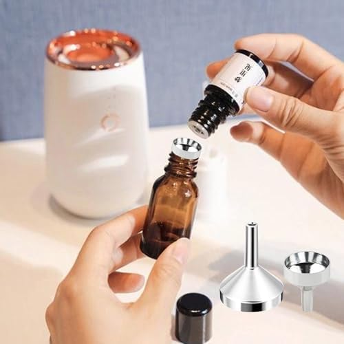 MUNSKT 10 Pièces Petit Entonnoir en Aluminium, Compte-gouttes en Plastique, Distributeur en Plastique pour le Remplissage de Bouteilles d'Huile Essentielle, de Poudre Pailletée,d'Artisanat et de Sable – Image 4
