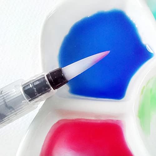 Tritart Lot de 4 Pinceaux Aquarelle à Reserve d'eau Rechargeables - Stylo Pinceau a Reservoir avec Pointe Ronde et Plate - pour Le Mélange des Couleurs et la Calligraphie – Image 3