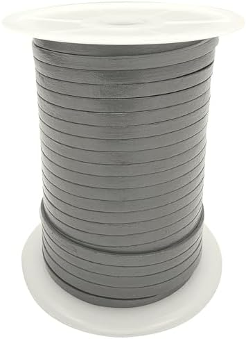 esnado Cordon de Cuir Plat 5 mm x 1,5 mm Couleur : Marron Clair Antique Longueur 10 m – Image 10