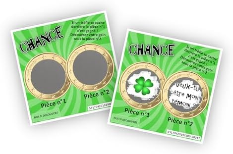 Carte à gratter personnalisable - Message au choix - Annonce originale grossesse ou événement - Modèle ticket de jeu Chance (Dégradé violet et bleu) – Image 20