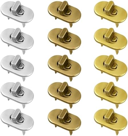 Aweisile 15 Sets Fermoir Tourniquet Fermoir Sac Fermoirs Verrouillage Twist Fermoir Sac à Main Serrures Turn Locks pour Le Bricolage Artisanat en Cuir Sac à Main Sac Matériel