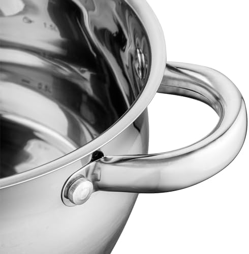 FLORINA Faitout Inox (6 l) I Diamètre de 24 cm I Marmite Inox OLIVER I Casserole Acier Inoxydable avec Couvercle en Verre I Faitout pour Induction, Marmite tous Feux I Convient au Lave-vaisselle – Image 2