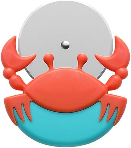 Roulette à Pizza Crabe créatif,Bootoow Roulettes à Pizza,Roulette à Pizza Original,Couteau à Pizza En Acier Inoxydable Et Plastique,Disc Coupe Pizza,Décoration Idéale Et Cadeau Créatif,Coupe Pizza