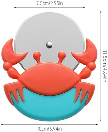 Roulette à Pizza Crabe créatif,Bootoow Roulettes à Pizza,Roulette à Pizza Original,Couteau à Pizza En Acier Inoxydable Et Plastique,Disc Coupe Pizza,Décoration Idéale Et Cadeau Créatif,Coupe Pizza – Image 2