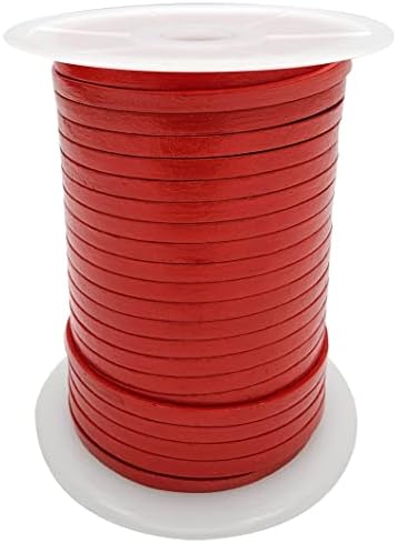 esnado Cordon de Cuir Plat 5 mm x 1,5 mm Couleur : Marron Clair Antique Longueur 10 m – Image 20