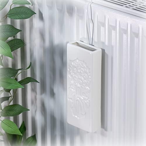 com-four® 3X humidificateur d'air en céramique - évaporateur de radiateur pour humidifier l'air ambiant - évaporateur d'eau - évaporateur de Chauffage (03 pièces - gaufrage Fleur) – Image 2
