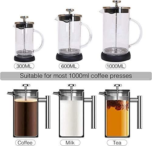 French Press Lot de 6 tamis de rechange pour cafetière à piston 350 ml/0,35 l/3 tasses en maille d'acier inoxydable – Image 7