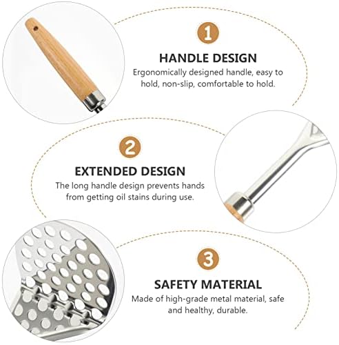 Kichvoe Pilon À Ail Pressoir A Fruit Outillage À Main À Main -Purée -Purée en Acier -Purée Ustensile -Purée Fruits -Purée pour À Domicile Garlic Outillage Nourriture pour Bébés – Image 7