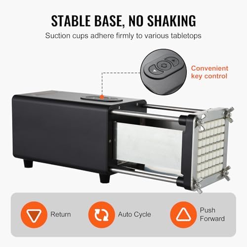 VEVOR Coupe-Frites Électrique, Coupe-Légumes Multifonction avec Lame en Acier Inoxydable de 12,7 mm et 9,5 mm, Trancheuse de Pommes de Terre avec Pieds Antidérapants, pour Concombres, Carottes – Image 5