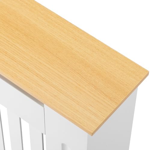 Alightup Couvercle de Radiateur Cache Radiateur Bois Couvre Radiateur Armoire MDF Peinte Lattes Grille étagère Supérieure en Bois Moyenne pour Living Room Bedroom 106 x 17 x 80.5 cm – Image 5