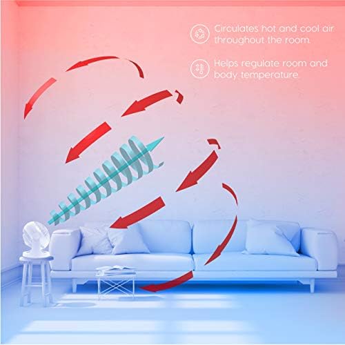 Iris Ohyama, Woozoo Ventilateur de Table, 23m², Inclinaison verticale à 360°, Blanc, 3 Vitesses, Silencieux, Portable, Idéal pour Chambre, Cuisine, Refroidisseur d'air, Puissant, PCF-HE18 – Image 2