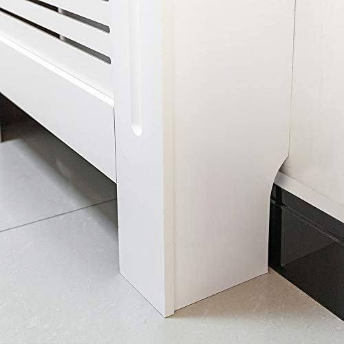 Alightup Couvercle de Radiateur Cache Radiateur Bois Couvre Radiateur Armoire MDF Peinte Lattes Grille étagère Supérieure en Bois Moyenne pour Living Room Bedroom 106 x 17 x 80.5 cm – Image 4