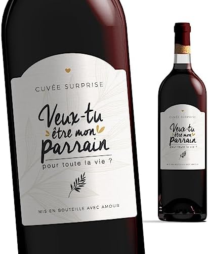 Manahia étiquette bouteille parrain - Veux-tu être mon parrain ? étiquette vin demande parrain - annonce naissance - demande parrain - annonce parrain - futur parrain - baptême – Image 9