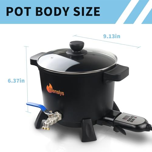 Melting Pot électrique de cire Pour la fabrication de bougies Pot antiadhésif de cire de soja de 7L avec bec à verser et contrôle de la température de pression sur bouton – Image 7
