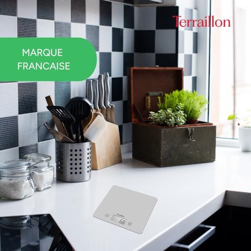 TERRAILLON - T1040 Balance de Cuisine - Argent - Capacité 5 kg - Tare, Conversions Liquides, Ultra-Fine – Image 3