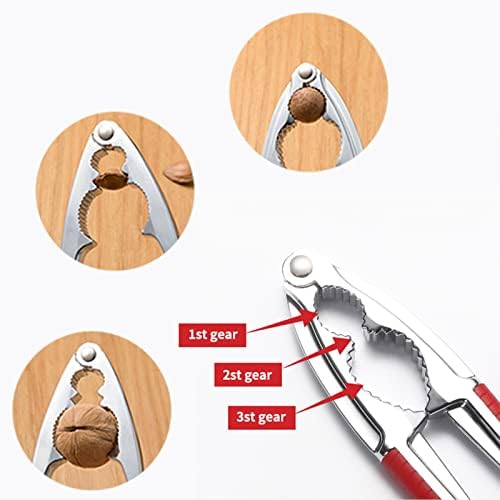 Casse-Noix avec en Silicone antidérapant ,Pince Casse Noix Manuel,Casse Noix,idéal pour décortiquer Tout Fruits à Coques comme des Noix, amandes, Noisettes, Pattes crustacés Crabe, Homard, (Rot) – Image 7