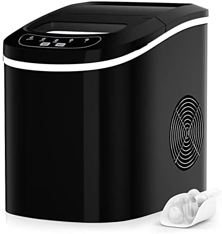 RELAX4LIFE Machine à Glaçons Autonettoyante 12KG par Jour, 9 Glaçons en 6-13 Mins,Réservoir 2.2 L pour Bureau Cuisine Bar, 24,2x35,8x32,5CM(Rouge) – Image 15