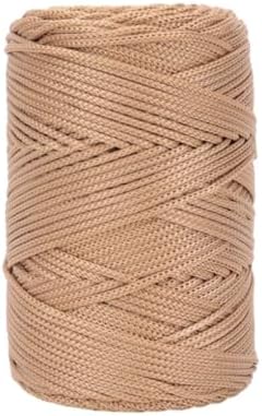 WNDUOKXH Fils à Crochet tricotés Creux en Polyester, Cordon épais pour l'artisanat de Bricolage, Fils à Crochet Creux pour Bricolage, Large Application, Kaki Clair – Image 8