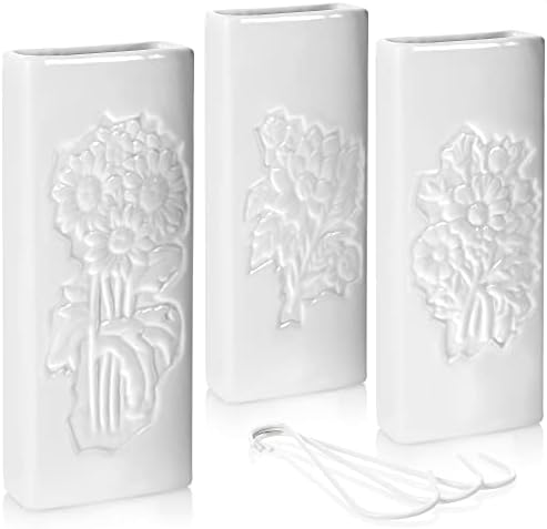 com-four® 3X humidificateur d'air en céramique - évaporateur de radiateur pour humidifier l'air ambiant - évaporateur d'eau - évaporateur de Chauffage (03 pièces - gaufrage Fleur)
