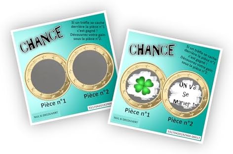 Carte à gratter personnalisable - Message au choix - Annonce originale grossesse ou événement - Modèle ticket de jeu Chance (Dégradé violet et bleu) – Image 6